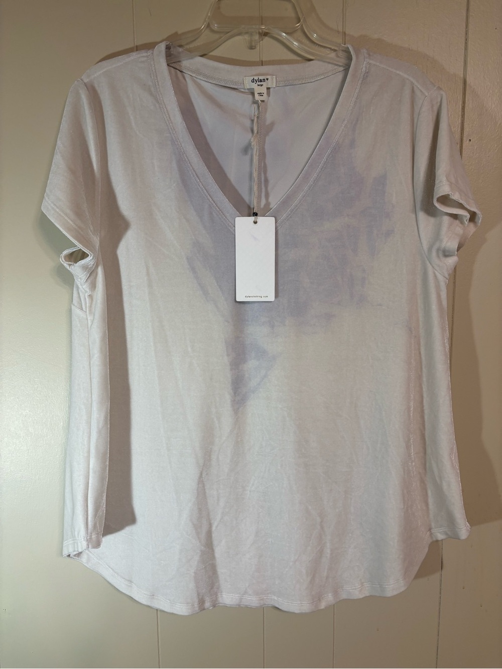dylan Light Gray V-Neck velvet